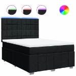 Giroletto a Molle con Materasso Nero 140x190 cm in Tessuto