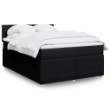 Giroletto a Molle con Materasso Nero 140x190 cm in Tessuto