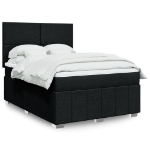 Giroletto a Molle con Materasso Nero 140x190 cm in Tessuto