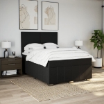 Giroletto a Molle con Materasso Nero 140x190 cm in Tessuto