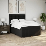 Giroletto a Molle con Materasso Nero 140x190 cm in Tessuto