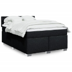 Giroletto a Molle con Materasso Nero 140x190 cm in Tessuto