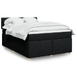 Giroletto a Molle con Materasso Nero 140x190 cm in Tessuto