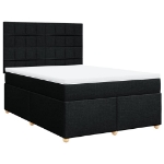 Giroletto a Molle con Materasso Nero 140x190 cm in Tessuto