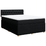 Giroletto a Molle con Materasso Nero 140x190 cm in Tessuto