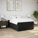 Giroletto a Molle con Materasso Nero 140x190 cm in Tessuto