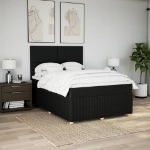 Giroletto a Molle con Materasso Nero 140x190 cm in Tessuto