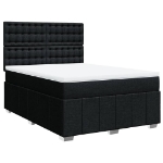 Giroletto a Molle con Materasso Nero 140x190 cm in Tessuto