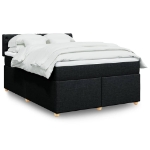 Giroletto a Molle con Materasso Nero 140x190 cm in Tessuto
