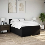 Giroletto a Molle con Materasso Nero 140x190 cm in Tessuto