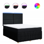 Giroletto a Molle con Materasso Nero 140x190 cm in Tessuto