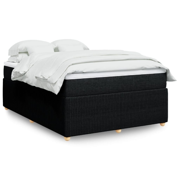 Giroletto a Molle con Materasso Nero 140x190 cm in Tessuto