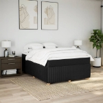 Giroletto a Molle con Materasso Nero 140x190 cm in Tessuto