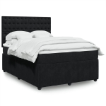 Giroletto a Molle con Materasso Nero 140x190 cm in Velluto