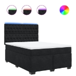 Giroletto a Molle con Materasso Nero 140x190 cm in Velluto