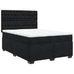 Giroletto a Molle con Materasso Nero 140x190 cm in Velluto