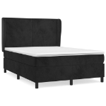 Giroletto a Molle con Materasso Nero 140x190 cm in Velluto