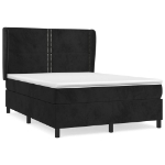 Giroletto a Molle con Materasso Nero 140x190 cm in Velluto