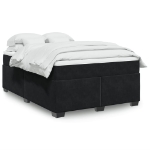 Giroletto a Molle con Materasso Nero 140x190 cm in Velluto