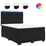 Giroletto a Molle con Materasso Nero 140x190 cm in Velluto