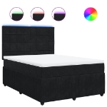 Giroletto a Molle con Materasso Nero 140x190 cm in Velluto