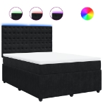 Giroletto a Molle con Materasso Nero 140x190 cm in Velluto