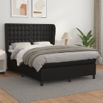 Giroletto a Molle con Materasso Nero 140x200 cm in Similpelle
