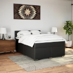 Giroletto a Molle con Materasso Nero 140x200 cm in Similpelle