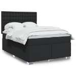 Giroletto a Molle con Materasso Nero 140x200 cm in Similpelle