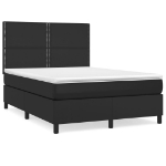 Giroletto a Molle con Materasso Nero 140x200 cm in Similpelle