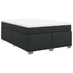Giroletto a Molle con Materasso Nero 140x200 cm in Similpelle