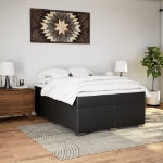 Giroletto a Molle con Materasso Nero 140x200 cm in Similpelle