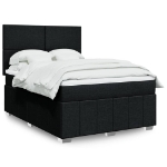 Giroletto a Molle con Materasso Nero 140x200 cm in Tessuto