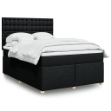 Giroletto a Molle con Materasso Nero 140x200 cm in Tessuto