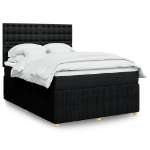 Giroletto a Molle con Materasso Nero 140x200 cm in Tessuto