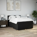 Giroletto a Molle con Materasso Nero 140x200 cm in Tessuto