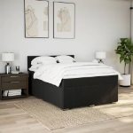 Giroletto a Molle con Materasso Nero 140x200 cm in Tessuto