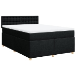 Giroletto a Molle con Materasso Nero 140x200 cm in Tessuto