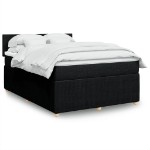 Giroletto a Molle con Materasso Nero 140x200 cm in Tessuto