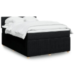 Giroletto a Molle con Materasso Nero 140x200 cm in Tessuto