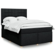 Giroletto a Molle con Materasso Nero 140x200 cm in Tessuto