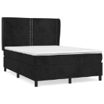 Giroletto a Molle con Materasso Nero 140x200 cm in Velluto