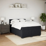 Giroletto a Molle con Materasso Nero 140x200 cm in Velluto