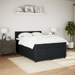 Giroletto a Molle con Materasso Nero 140x200 cm in Velluto