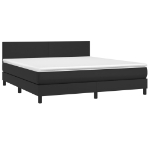 Giroletto a Molle con Materasso Nero 160x200 cm in Similpelle