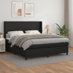 Giroletto a Molle con Materasso Nero 160x200 cm in Similpelle