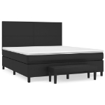 Giroletto a Molle con Materasso Nero 160x200 cm in Similpelle