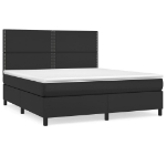 Giroletto a Molle con Materasso Nero 160x200 cm in Similpelle