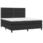 Giroletto a Molle con Materasso Nero 160x200 cm in Similpelle