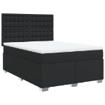 Giroletto a Molle con Materasso Nero 160x200 cm in Similpelle